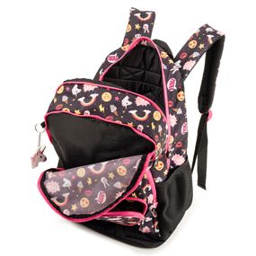 Mochila Feminina Carinhas Preta
