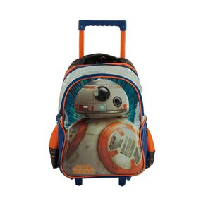 Mochila Escolar Masculina BB-8 com Rodinha Preta