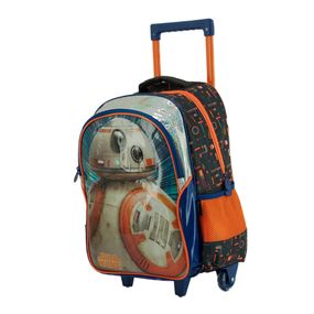 Mochila Escolar Masculina BB-8 com Rodinha Preta