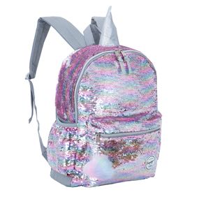 Mochila Escolar Feminina Rainbow Prata