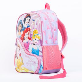Mochila Escolar Feminina Disney Princesas Lilás