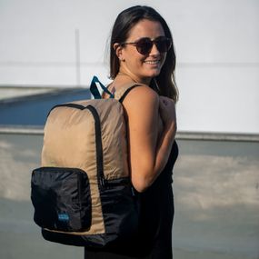 Mochila Masculina Dobrável Bege