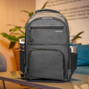 Mochila Masculina Grande para Notebook México Cinza