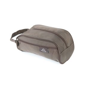 Necessaire Viagem Bagaggio Quadriculada com Alça Lateral Marrom