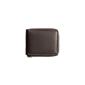 Carteira Masculina de Couro com Zíper Newton Café