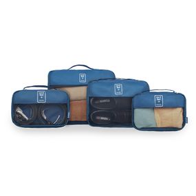 Kit Organizador de Mala 4 Peças Azul