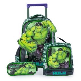 Lancheira Escolar Masculina Marvel Hulk Verde