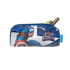 Estojo Escolar Masculino Marvel Capitão América Azul