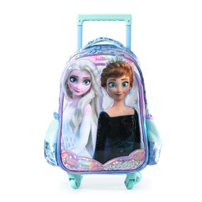 Mochila Escolar Feminina de 4 Rodinhas Frozen