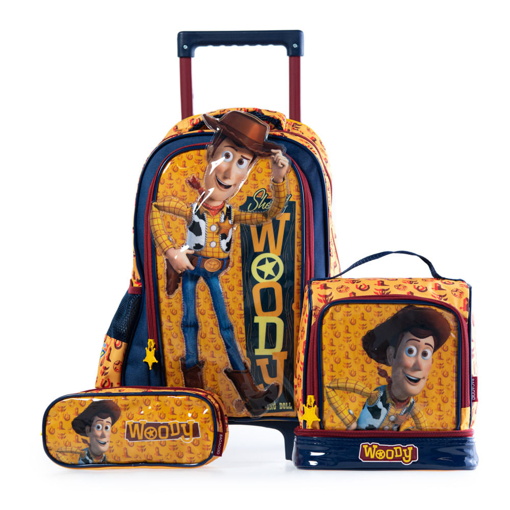 Mochila Escolar Masculina Premium Toy Story Woody de Rodinha Bagaggio