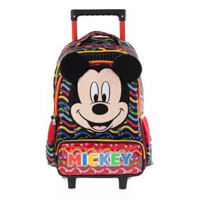 Mochila Escolar Masculina de Rodinhas Mickey