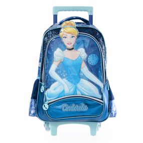 Mochila Escolar Feminina de Rodinhas Cinderela Premium