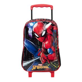 Mochila Escolar Masculina de Rodinhas Homem Aranha Preto