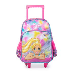 Mochila Escolar Feminina de Rodinhas Barbie Premium