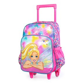 Mochila Escolar Feminina de Rodinhas Barbie Premium