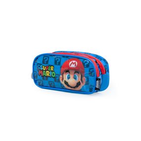 Estojo Escolar Masculino Premium Mario Azul