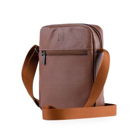 Shoulder Bag Masculina de Couro Gávea Caramelo
