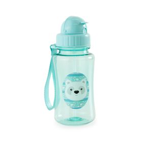 Garrafa Escola 350ML Urso Polar com Canudo Azul