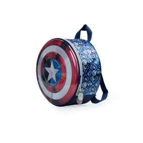 Lancheira Escolar Masculina Marvel Capitão América Premium Azul Escuro