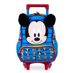 Mochila Escolar Masculina de Rodinhas Mickey Baby Azul