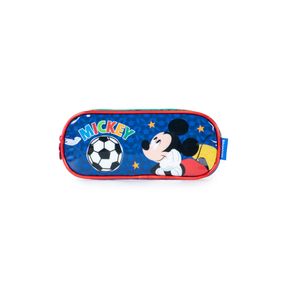 Estojo Escolar Masculino 2 Compartimentos  Mickey Futebol Premium Verde