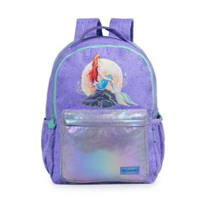 Mochila Escolar Feminina Ariel  Glitter Lilás