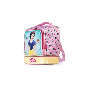 Lancheira Escolar Feminina Branca De Neve Premium Rosa Claro