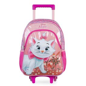 Mochila Escolar Feminina de Rodinhas Gata Marie Rosa