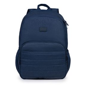 Mochila Escolar Feminina Juvenil Crinkle Glitter Azul Escuro