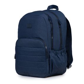 Mochila Escolar Feminina Juvenil Crinkle Glitter Azul Escuro