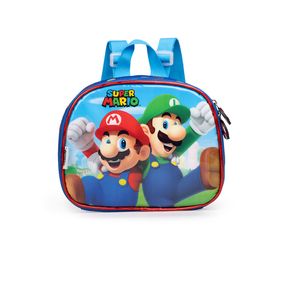 Lancheira Escolar Infantil Masculina Mario Bross Premium Azul