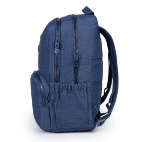 Mochila Escolar Juvenil Feminina Crinkle Chic Azul