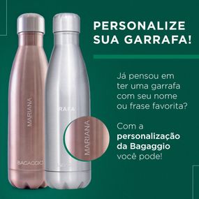 Garrafa Térmica 500ml em Aço Escovado Rosé
