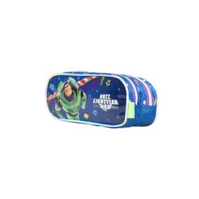 Estojo Escolar Masculino 2 Compartimentos Toy Story Buzz Lightyear Azul Escuro Premium