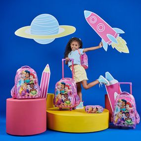 Estojo Escolar Feminino 3 Compartimentos Disney Princesas Premium Rosa