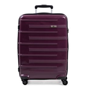 Mala Média 23 kg Polipropileno 4 Rodas Zíper Antifurto SwissOne Montreux Roxo