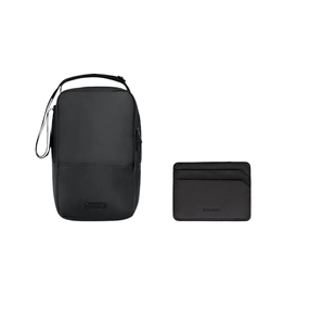 Kit Porta Vinho Wine Bag Para 2 Garrafas + Porta Cartão De Poliéster Advanced Preto