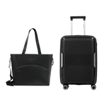 Kit-Mala-de-Bordo-Polipropileno-4-Rodas-Malta-Preta---Bolsa-Executiva-Feminina-Donna-Preta