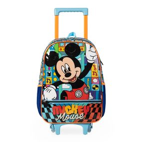 Mochila de Rodinha Infantil Masculina Mickey Azul