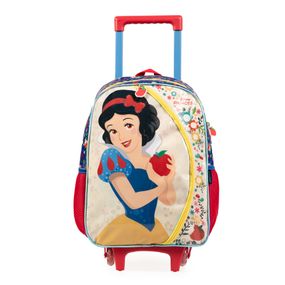 Mochila de Rodinha Infantil Feminina Branca de Neve Azul