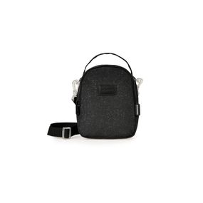 Bolsa Transversal Feminina Pequena Crinkle Glitter Preta