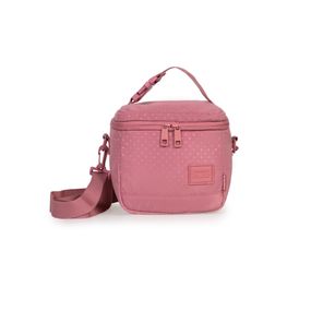 Lancheira Térmica Juvenil Feminina Polka Dots Rosa