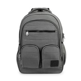Mochila Escolar Masculina Juvenil Color Block Cinza