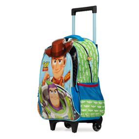 Mochila de Rodinha Infantil Masculina Toy Story  Verde e Caramelo
