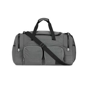 Bolsa de Viagem Color Block Bolso Duplo Frontal Cinza
