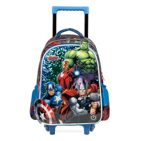 Mochila de Rodinha Infantil Masculina Vingadores Preta
