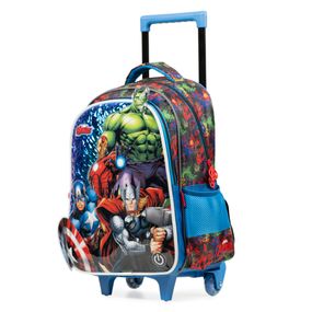 Mochila de Rodinha Infantil Masculina Vingadores Preta