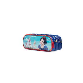 Estojo Escolar Feminino Branca de Neve Azul Escuro