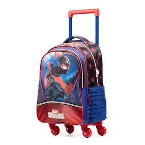 Mochila de Rodinha Infantil Masculina Homem Aranha 4 Rodas Estampa em Movimento
