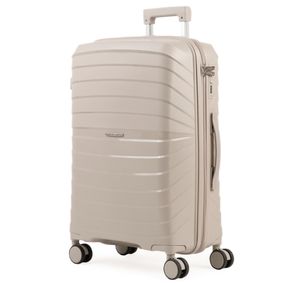 Mala Média 23 Kg Polipropileno 4 Rodas Rover Off White